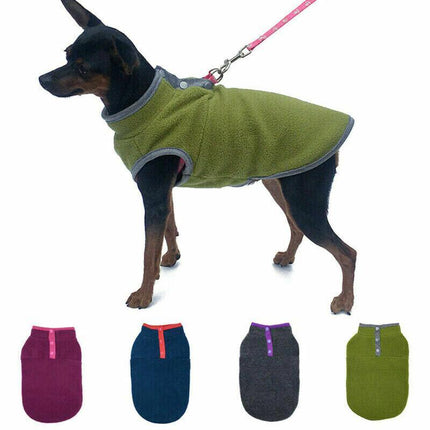 Pet Dog Puppy Winter Warm Fleece Jumper Vest Coat Jacket Apparel Clothes Outdoor - Aimall
