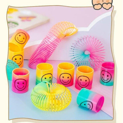 36PCS Mini Plastic Colourful Rainbow Spring Kids Toy Party Favour Bulk 2.8*3.5CM - Aimall