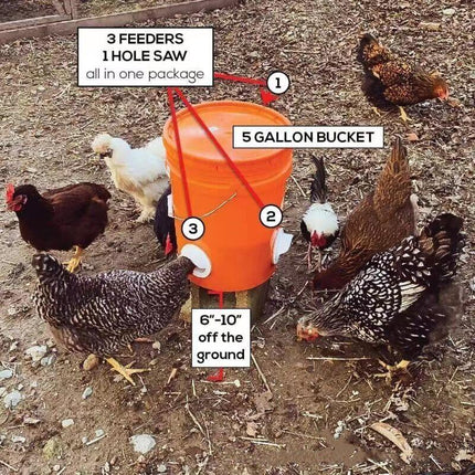 New Chicken Feeder Poultry Pro Feeder DIY Port PVC Gravity Fed Chicken Feeder - Aimall