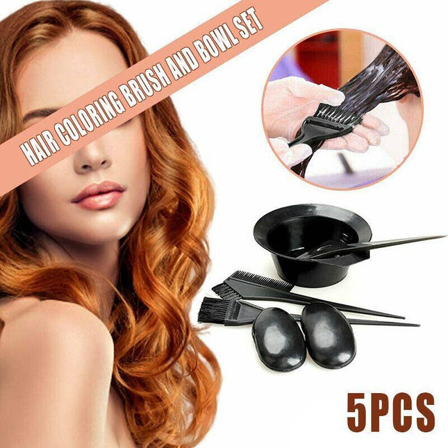 5PCS Hair Coloring Brush And Bowl Set Bleaching Dye Kit Salon BeQAty Comb TintAL - Aimall