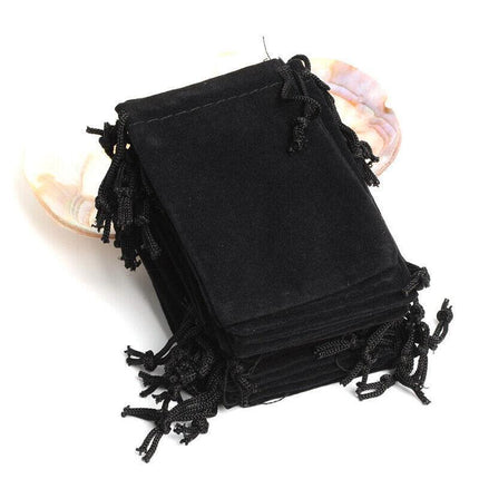Black Velvet Pouch Drawstring Bags Wedding Favours Gift Party Jewellery Packing - Aimall