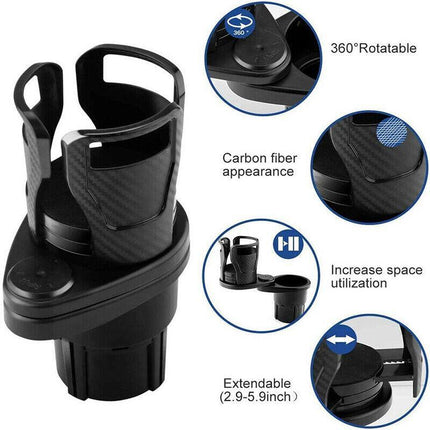 Adjustable 2in1 Car Seat Cup Holder Water Bottle Drink Coffee Cleanse Storage AU - Aimall