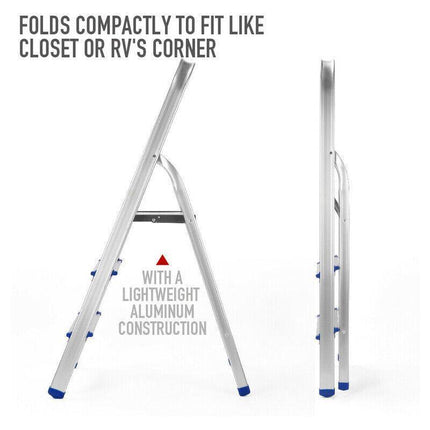 3/4/5 Step Multi-Purpose Folding Ladder Aluminium Light Weight Non Slip Platform - Aimall