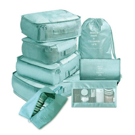 8PCS Packing Cubes Travel Pouches Luggage Organiser Clothes Suitcase Storage Bag - Aimall