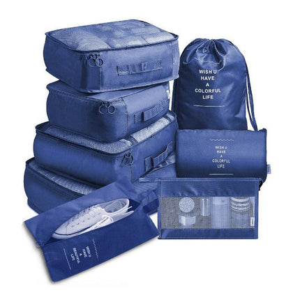 8PCS Packing Cubes Travel Pouches Luggage Organiser Clothes Suitcase Storage Bag - Aimall