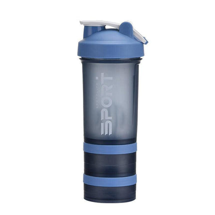 Powder Milkshake Drink Cup Sport Water bottle 500ml 3 tier Protein Shaker Pill - Aimall