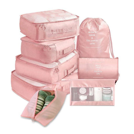 8PCS Packing Cubes Travel Pouches Luggage Organiser Clothes Suitcase Storage Bag - Aimall