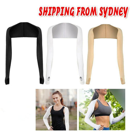 UV Sun Protection Arm Cooling Shawl Sleeves with Finger Hole for Women Outdoor - Aimall