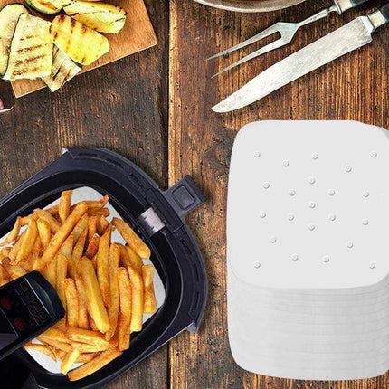 100PCS Air Fryer Liners 8/9 " Perforated Parchment Paper, Square Non-stick NEW - Aimall