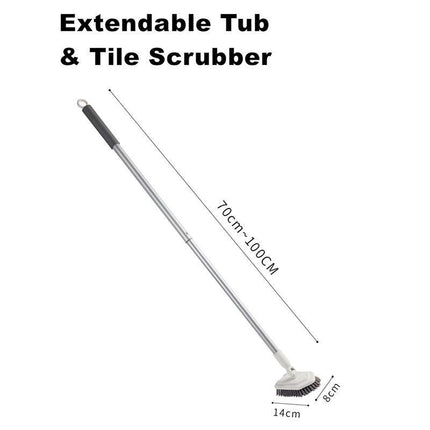 Long Handled Floor Scrubbing Brush Shower Cleaning Brush for Tubs, Tiles, Glass - Aimall