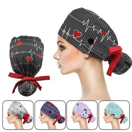 LongHair Surgical Scrub Cap Doctor Nurse Bouffant Hat Adjustable Comfy HeadCover - Aimall