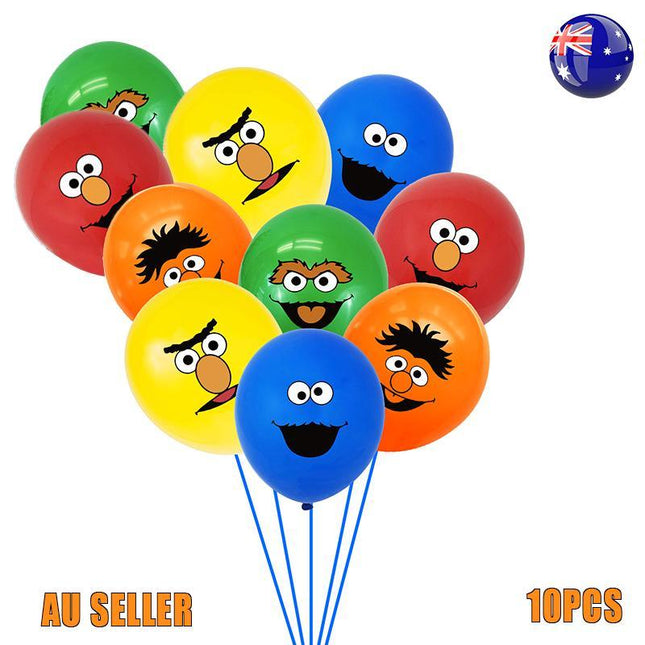 Sesame Street 10 Ps 12" Birthday Party Fun Decor Au Stock Balloon Untracked Deli Aimall