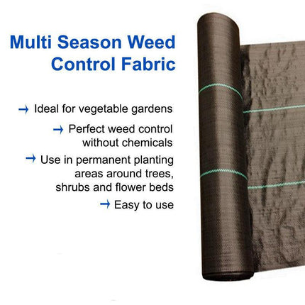 10/20/30/50/100M Weedmat Weed Control Mat Matting Woven Fabric Plant PE AU - Aimall