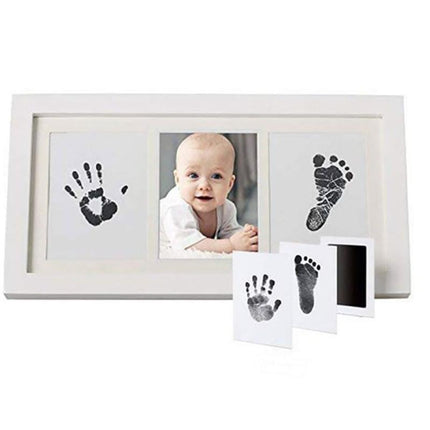 Baby Hand Footprint Photo Frame Kit Pet Safe Inkless Wipe Newborn Print Gift New - Aimall