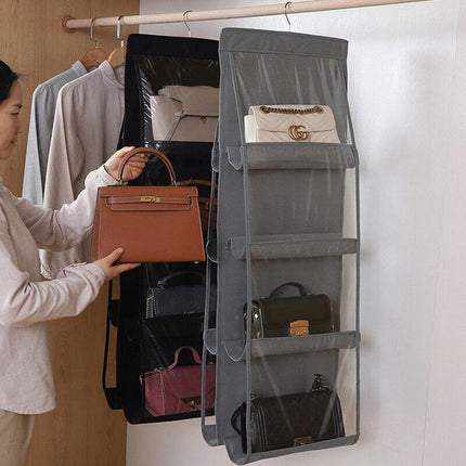 8 Pocket Double-sided Bag Handbag Storage Holder Hanging Organizer Shelf AU - Aimall
