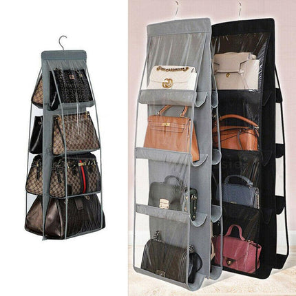 8 Pocket Double-sided Bag Handbag Storage Holder Hanging Organizer Shelf AU - Aimall