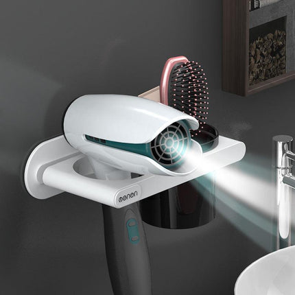 Bathroom Mounted Wall Suction Cup Hair Dryer Holder Hanger Shelf Rack Storage AU - Aimall