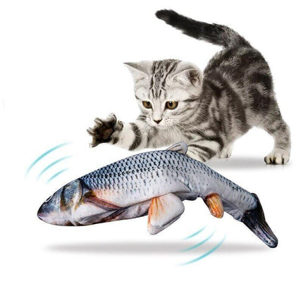 Electric Dancing Fish Kicker Cat Toy Wagging Realistic Moves USB Rechargeable AU - Aimall