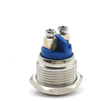 16mm Convex Head Metal Push Button Momentary ON/OFF Horn Switch Start High Flush - Aimall