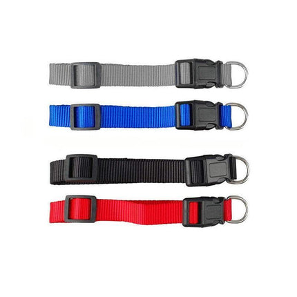 Dog Puppy Pet Collar Adjustable Nylon Toy Small Medium Large pink blue red black - Aimall