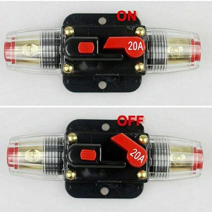 20-150AMP Circuit Breaker Dual Battery IP67 Waterproof Fuse Manual Reset 12V 24V - Aimall