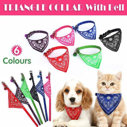 New Adjustable Leather Collar Bandana Neck Scarf Dog Puppy Cat Kitten AU StockAU - Aimall