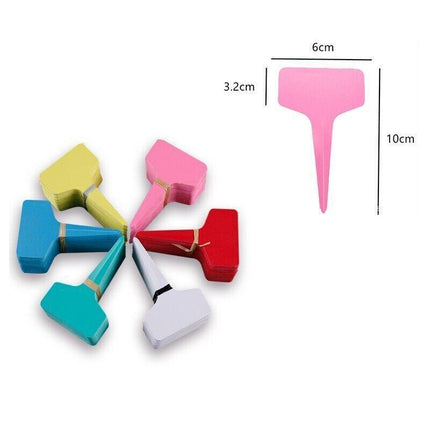 T-type Plant Labels Flexible Plastic Garden Tags Nursey Seeding Marker Pen White - Aimall