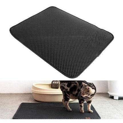 Double-Layer Cat Litter Mat Waterproof Trapper Foldable Pad Pet Rug Home UrineAU - Aimall