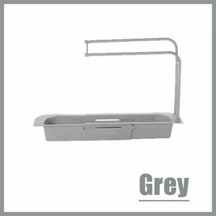 NEW Telescopic Sink Rack Holder Expandable Storage Drain Basket Home Kitchen Kit - Aimall