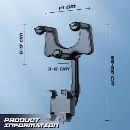 360° Rotatable And Retractable Car Phone Holder Rearview Mirror Multifunctional - Aimall