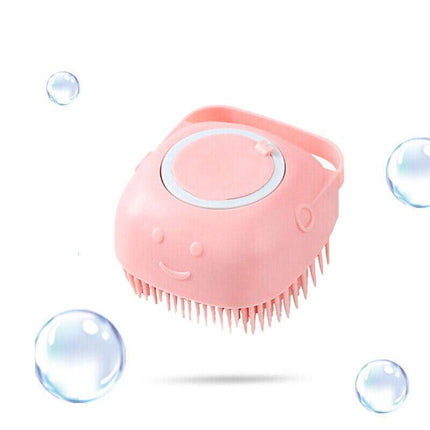 Pet Massage Bath Brush For Dog Cat Shampoo Dispenser Silicone Scrubber Wash Tool - Aimall