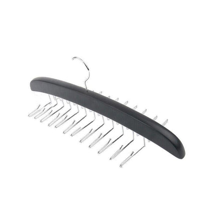 Tie Belt Scarf 24 Hooks Hanger Rack Clip Organiser Holder Storage Wood - Aimall