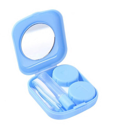 Pocket Plastic Mini Contact Lens Case Kit Outdoor Travel Holder Mirror Container - Aimall