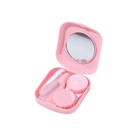 Pocket Plastic Mini Contact Lens Case Kit Outdoor Travel Holder Mirror Container - Aimall