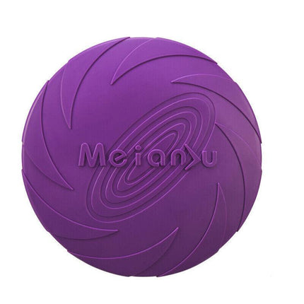 Dog Frisbee Rubber Pet Puppy Safe Exercise Fetch Outdoor Training Toy AU STOCK - Aimall