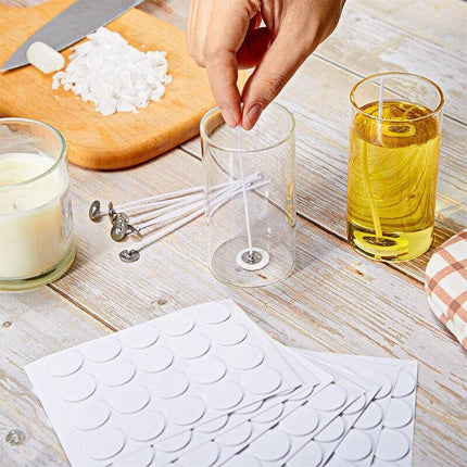 100 /200 Pcs Candle Wick Stickers Heat Resistance DIY Candle Making Double-Sided - Aimall