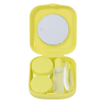Pocket Plastic Mini Contact Lens Case Kit Outdoor Travel Holder Mirror Container - Aimall