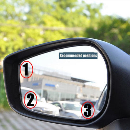 2x Blind Spot Car Mirror 360?? Wide Angle Adjustable Rear Side View Convex White - Aimall