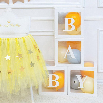 3/4PCS ONE BABY Transparent Balloon Box Girls Boys Shower 1st Birthday Party AU - Aimall