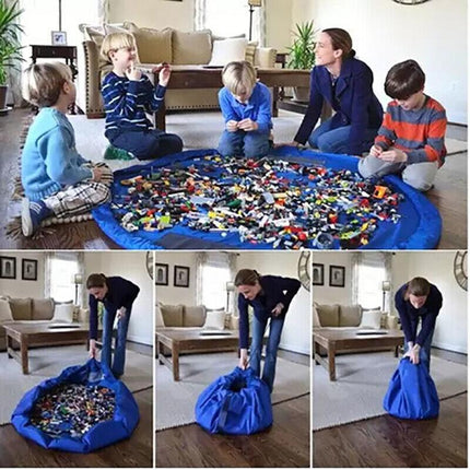 150cm Kids Play Mat Bag Portable Toy Storage Organizer Lego Toys Drawstring Bag - Aimall