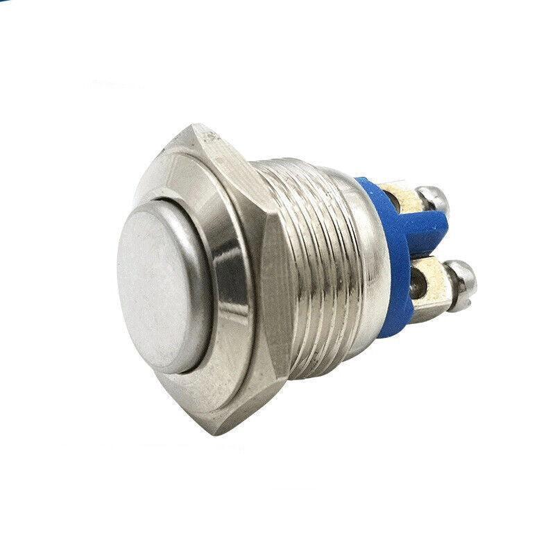 16mm Convex Metal Push Button | Momentary On/Off Switch - Aimall