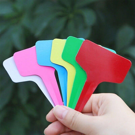 T-type Plant Labels Flexible Plastic Garden Tags Nursey Seeding Marker Pen White - Aimall