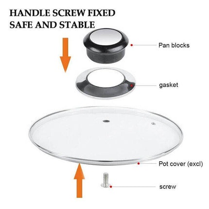 2PCS Kitchen Cookware Pot Saucepan Replacement Pan Lid Hand Grip Knob Handle Set - Aimall