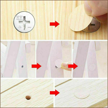 54 X Self Adhesive Decorative Screw Cover Caps Holes Cams Furniture Kitchen 20mm - Aimall