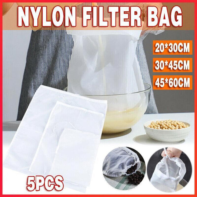 Micron Reusable Nylon Fine Mesh Food Strainer Filter Bag for Nut Milk Coffee AU - Aimall