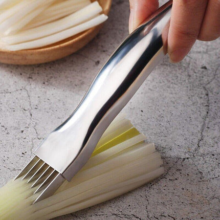 Stainless Steel Vegetable Fruit Onion Slicer Shredder Knife Cutter Kitchen AU - Aimall