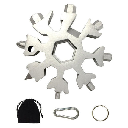 18 in 1 Portable Snowflake Multi Tool Stainless Tool Screwdriver Key Chain AU - Aimall