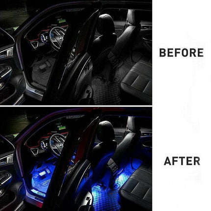 4X 12V 9LED RGB Car Interior LED Strip Lights Wireless Remote Control Music AU - Aimall