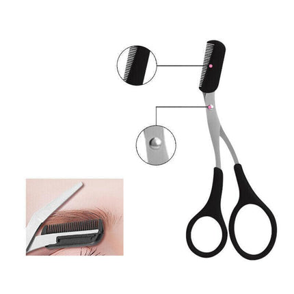3PCS/Set Eyebrow Trimming Eyelash Brush Folding Tweezer Portable Makeup Tools AU - Aimall