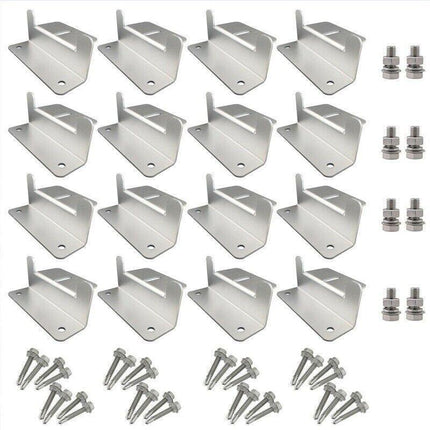 8PCS Solar Panel Mounting Z Bracket Set For Flat Roof Wall Mount Kit Aluminum AU - Aimall